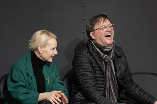 Polona Juh in Branko Šturbej, žlahtna komedijanta / Foto: Katja Kodba